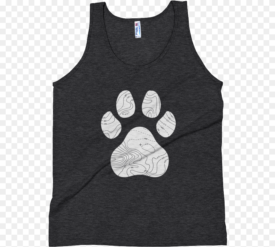 Topographic Paw Print Tank Sleeveless Shirt, Clothing, Tank Top, Person Png
