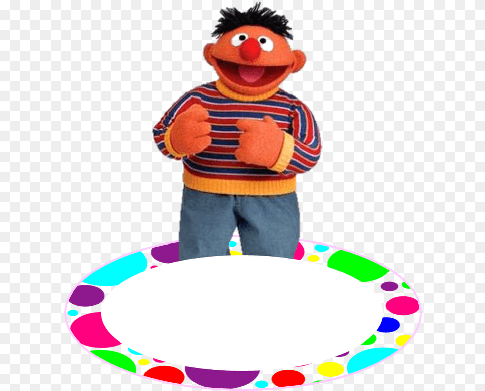 Toppers Or Sesame Street In Colors Polka Dots Ernie Sesame Street, Baby, Person, Toy Free Png Download