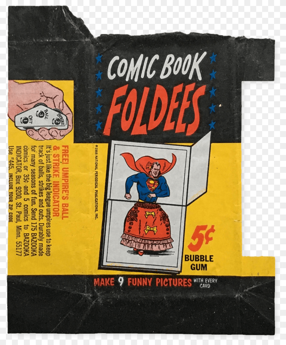 Topps Foldees Wrapper Poster, Advertisement, Book, Comics, Publication Png Image