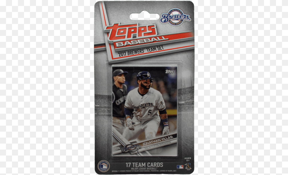 Topps Milwaukee Brewers 2017 Baseball Cards 17 Card Topps Baseball 2017 Series 1 Mlb Hanger Box, Helmet, Person, People, Clothing Free Transparent Png