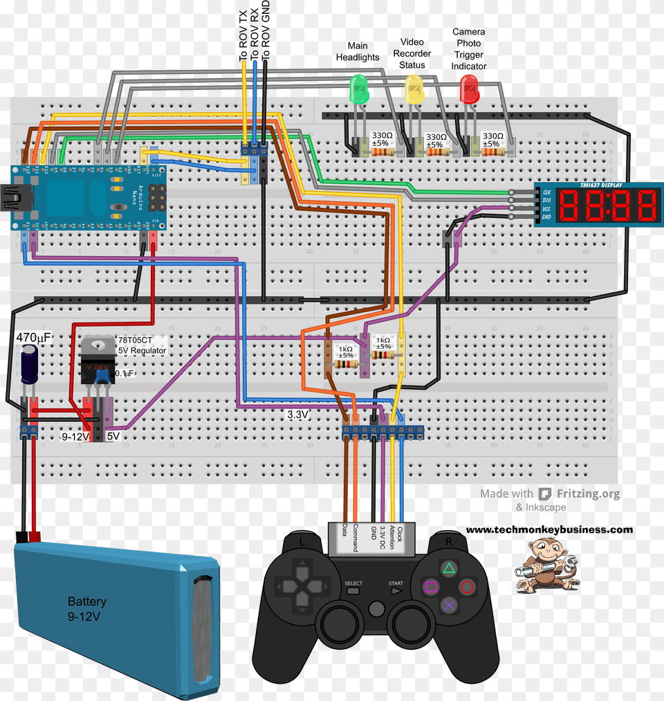 Topside Circuit Breadboard Layout Arduino Nano Ps2 Controller, Gas Pump, Machine, Pump, Person Free Png Download
