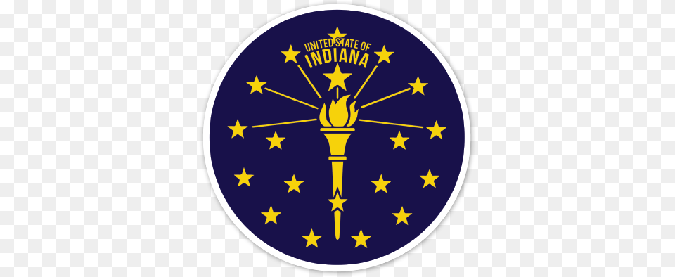 Torch And Stars Sticker Indiana State Flag, Light, Symbol, Emblem Png