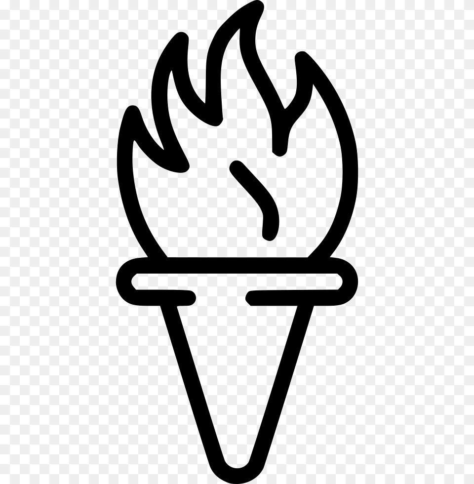 Torch Flambeau Fire Olympic Games Castle Light, Bow, Weapon, Stencil Free Transparent Png