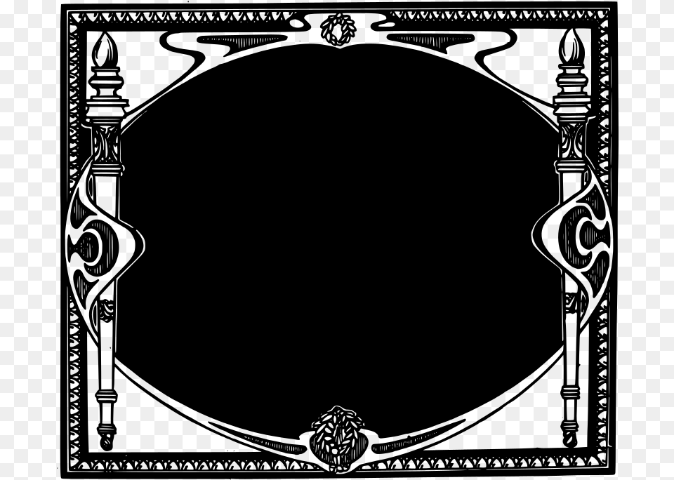 Torch Frame Circle, Gray Free Png