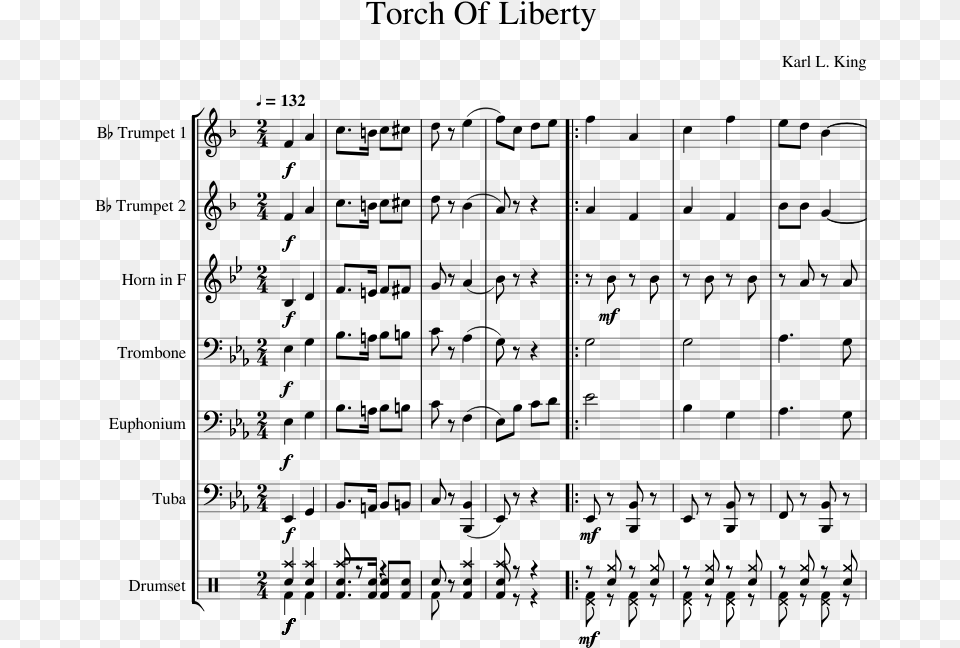 Torch Of Liberty Trombone 1 Part, Gray Free Transparent Png