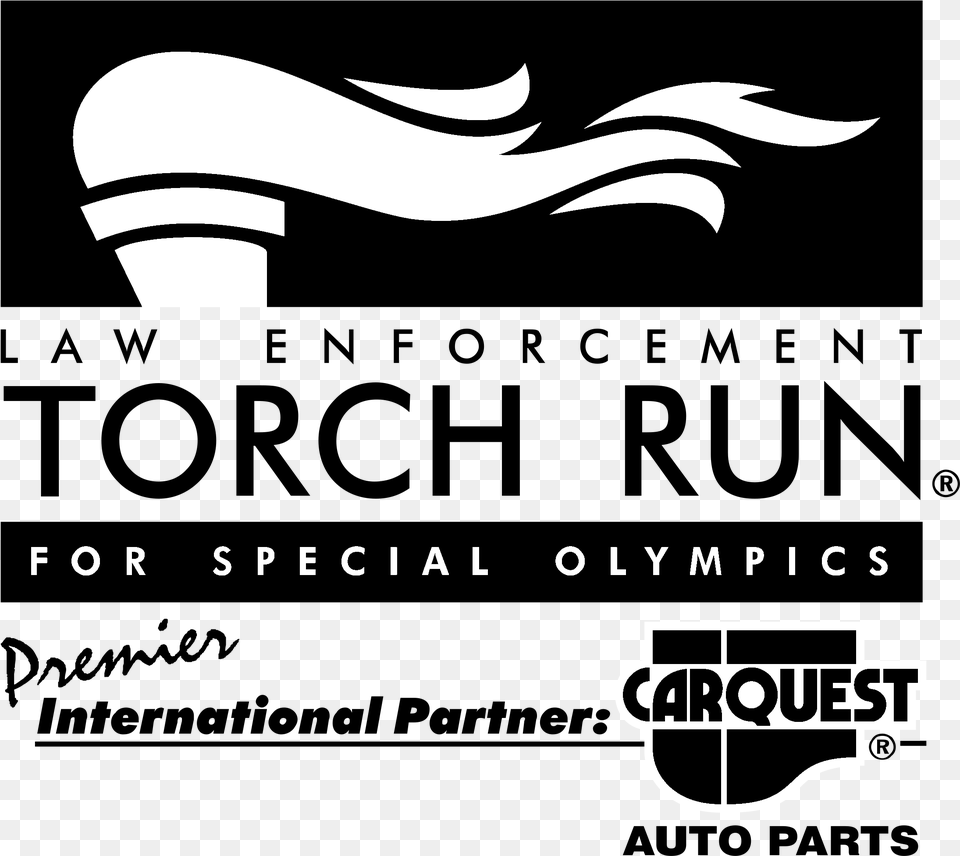 Torch Run For Special Olympics Logo Black And White Law Enforcement Torch Run White, Stencil, Advertisement, Book, Publication Free Png