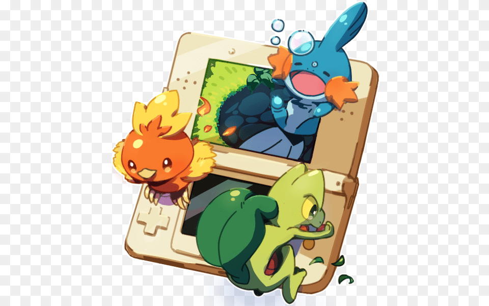 Torchic Mudkip Y Treecko With Images Pokemon Pokmon Pokemon Torchic Mudkip Treecko, Cartoon, Bulldozer, Machine Free Png