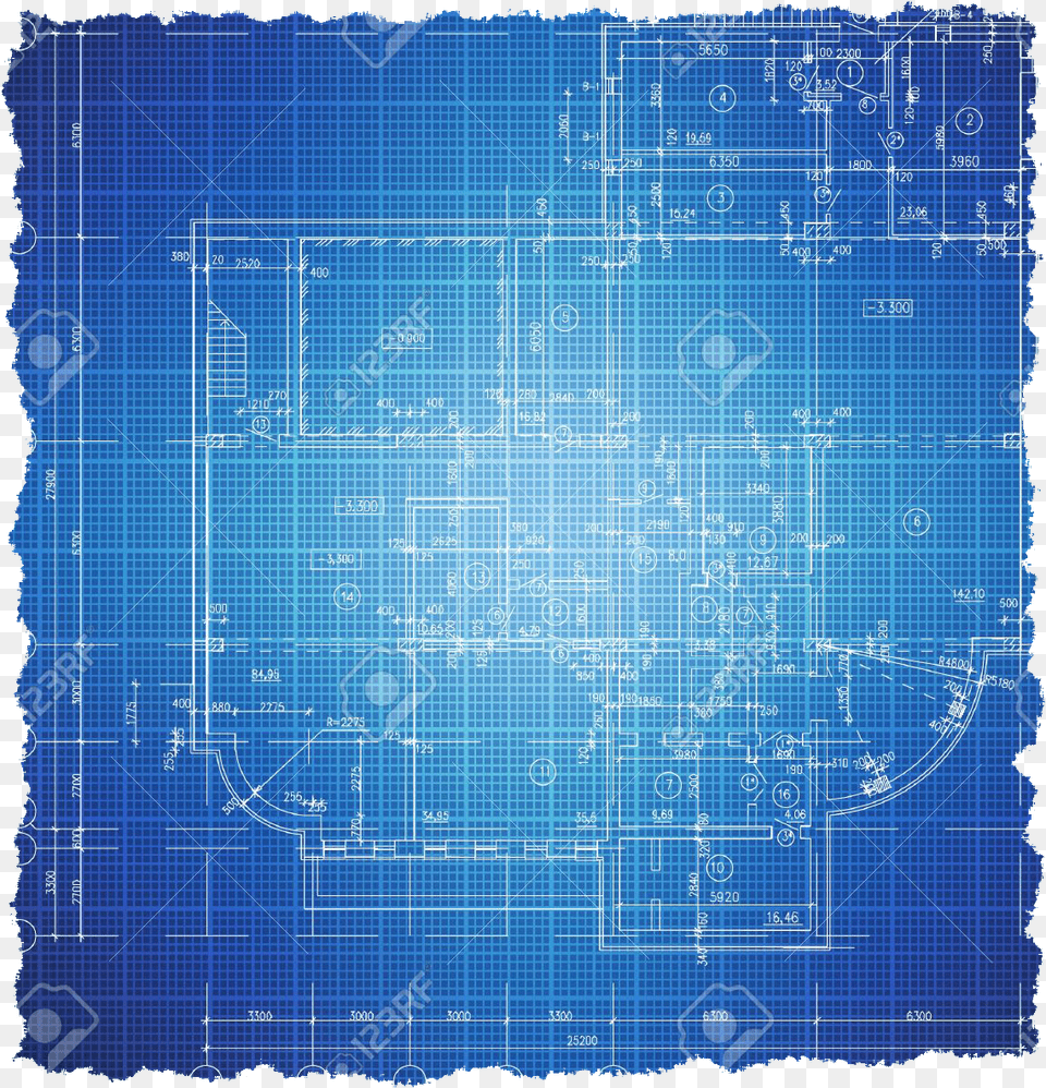 Torn Paper Blue Print Paper Transparent, Diagram, Blueprint Png Image