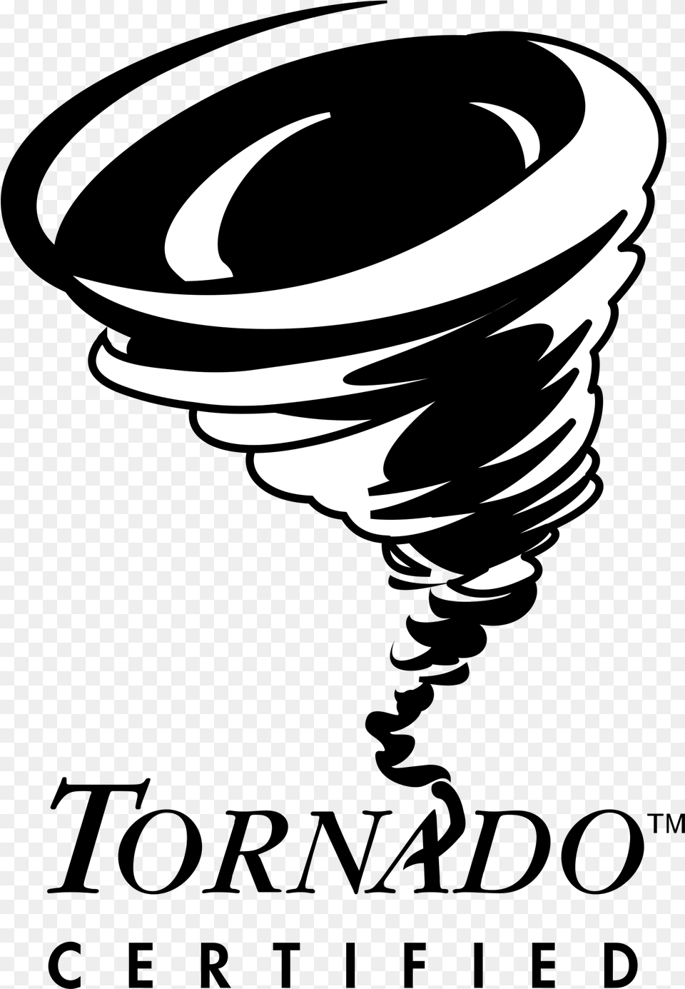 Tornado Certified Logo Transparent Vector Art Tornado, Stencil, Light, Animal, Fish Free Png