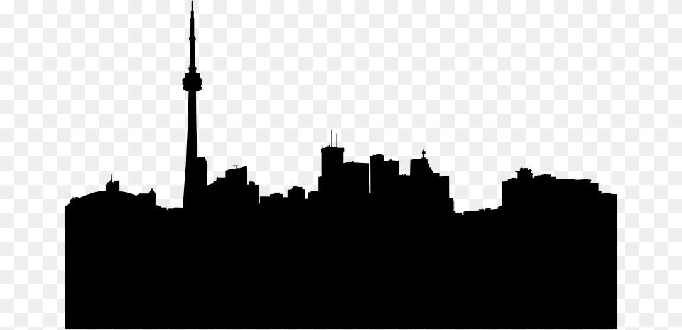Toronto Canada Cityscape Skyline Silhouette Toronto Skyline Silhouette, Gray Png Image