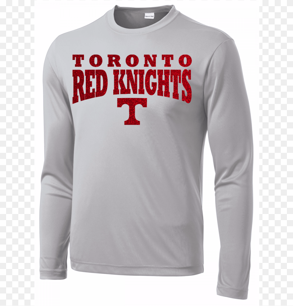 Toronto Red Knights Glitter Design 01 Long Sleeve Competitor Long Sleeved T Shirt, Clothing, Long Sleeve, T-shirt Png