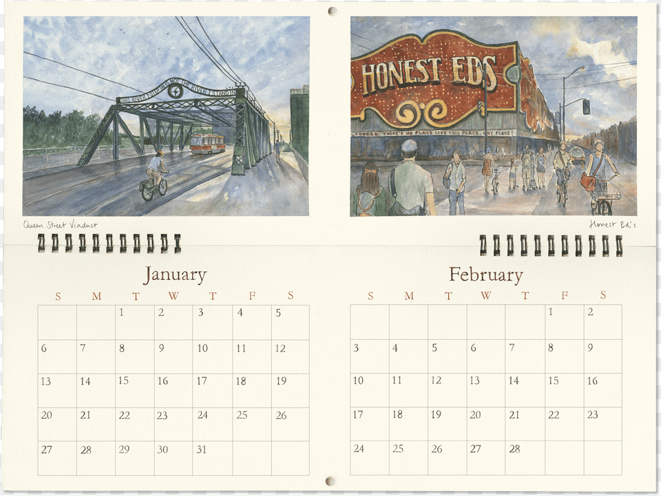 Toronto Sketches 2019 Wall Calendar Transporter Bridge, Text, Person, Railway, Train Png