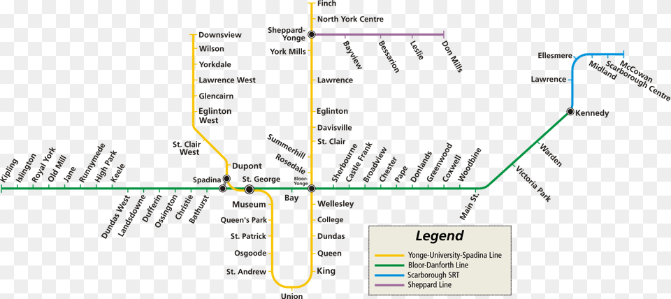 Toronto Subway Map, Chart, Plot, Diagram Png Image