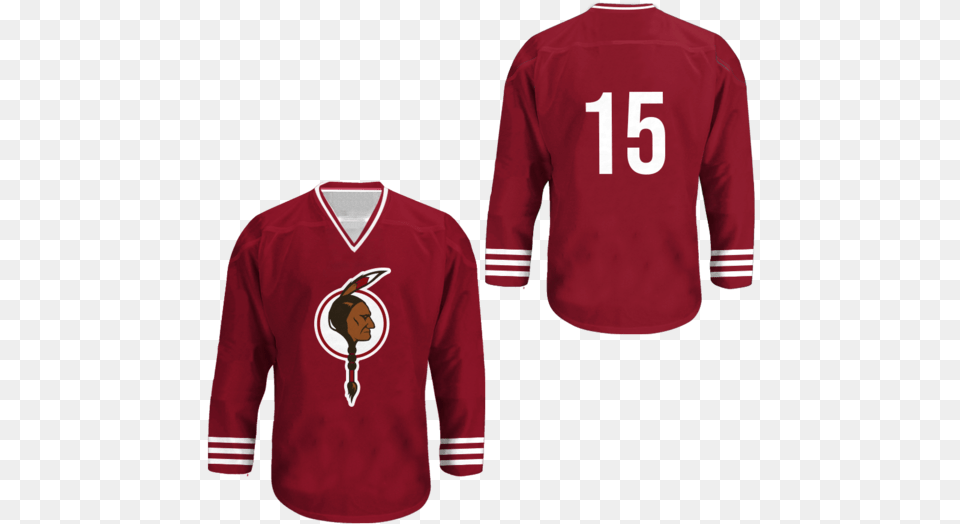 Toronto Tecumsehs 1912 13 Hockey Jersey Any Name Or Sports Jersey, Clothing, Maroon, Shirt, Long Sleeve Free Png Download