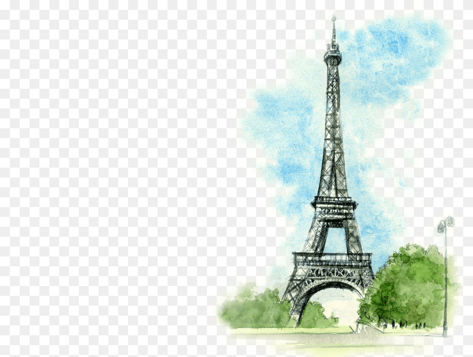 Torre Eiffel Dibujo Iphone What Country Findwords Eiffel Tower In Background Drawing, Architecture, Building, City Free Transparent Png