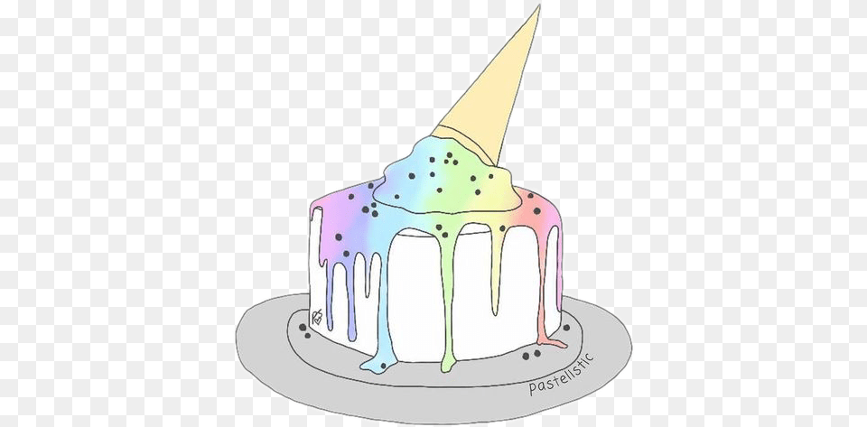 Torta Pastel Helado Arcoiris Pasteldehelado Emoji Emoji Ice Cream Cake, Food, Dessert, Icing, Ice Cream Png Image