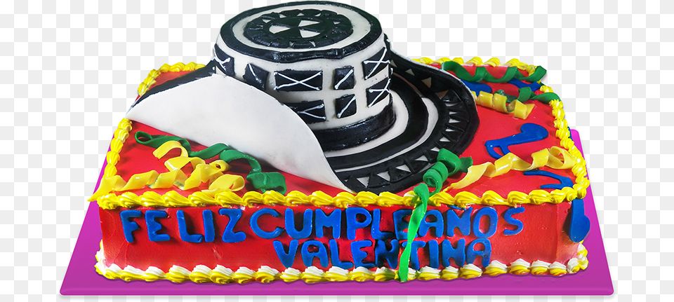 Torta Sombrero Vueltiao Torta De Parranda Vallenata, Birthday Cake, Cake, Clothing, Cream Png