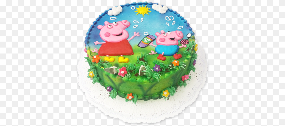 Tortas De Peppa Y George Pig, Birthday Cake, Cake, Cream, Dessert Free Png