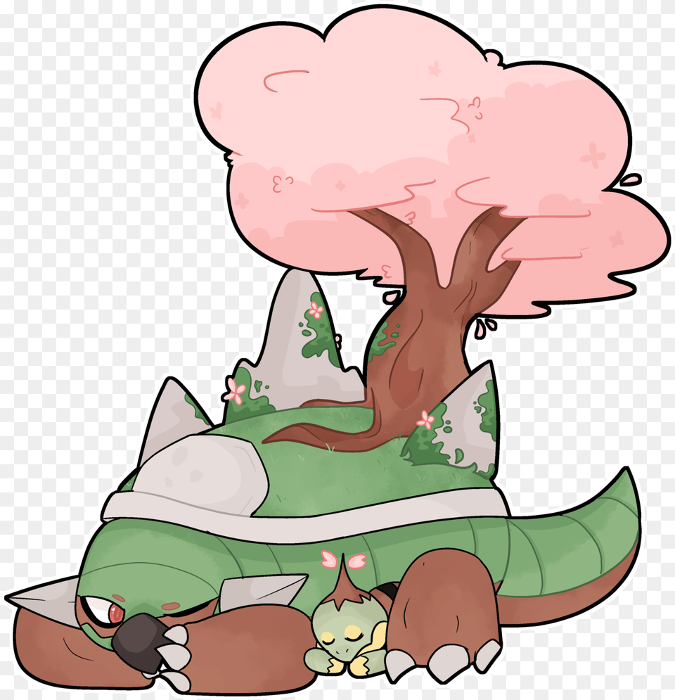 Torterra With Cherry Blossom Tree Png