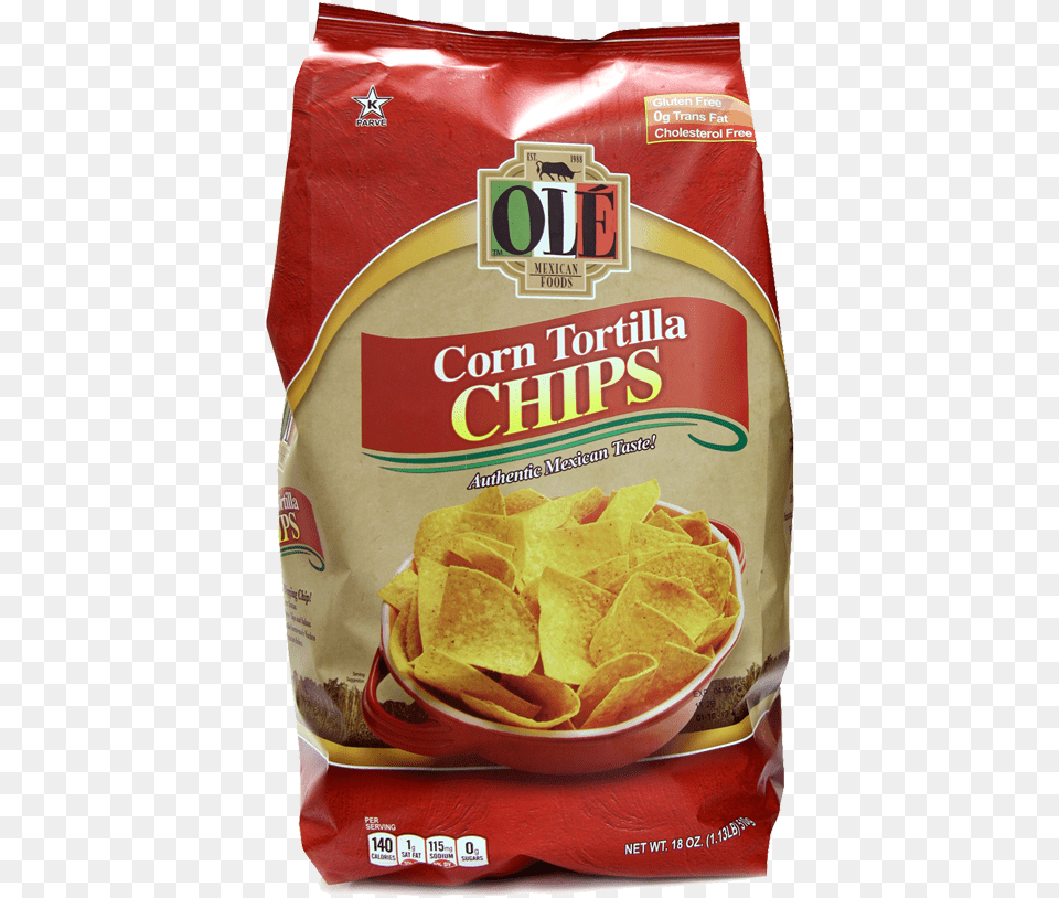 Tortilla Chips Triangles Ole Tortilla Chips Corn 18 Oz, Food, Snack, Bread, Ketchup Png