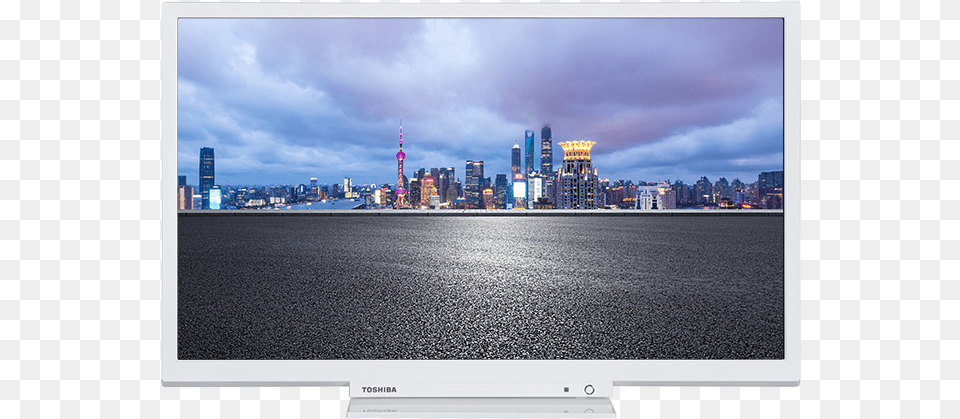 Toshiba Hd Ready Tv Front Television Set, City, Screen, Monitor, Metropolis Free Png