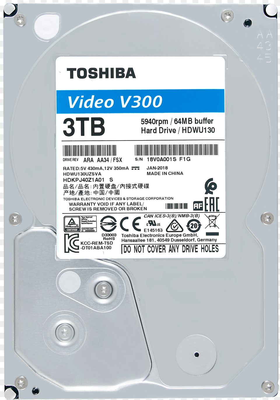 Toshiba Releases New Powerful Surveillance And Video Hdd Toshiba V300 2tb Png Image