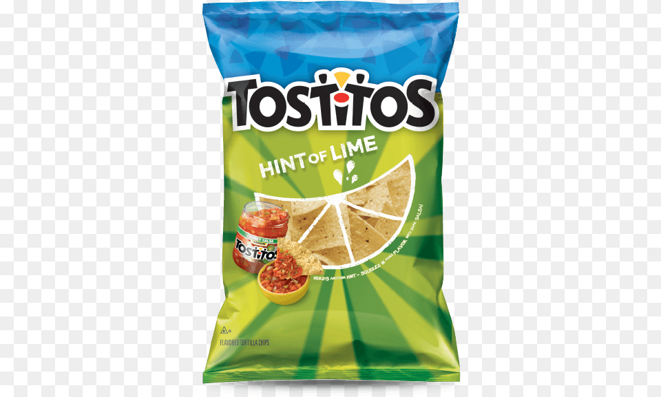 Tostitos Hint Of Lime Flavored Tortilla Chips Tostitos Hint Of Lime, Food, Snack, Bread Free Png Download