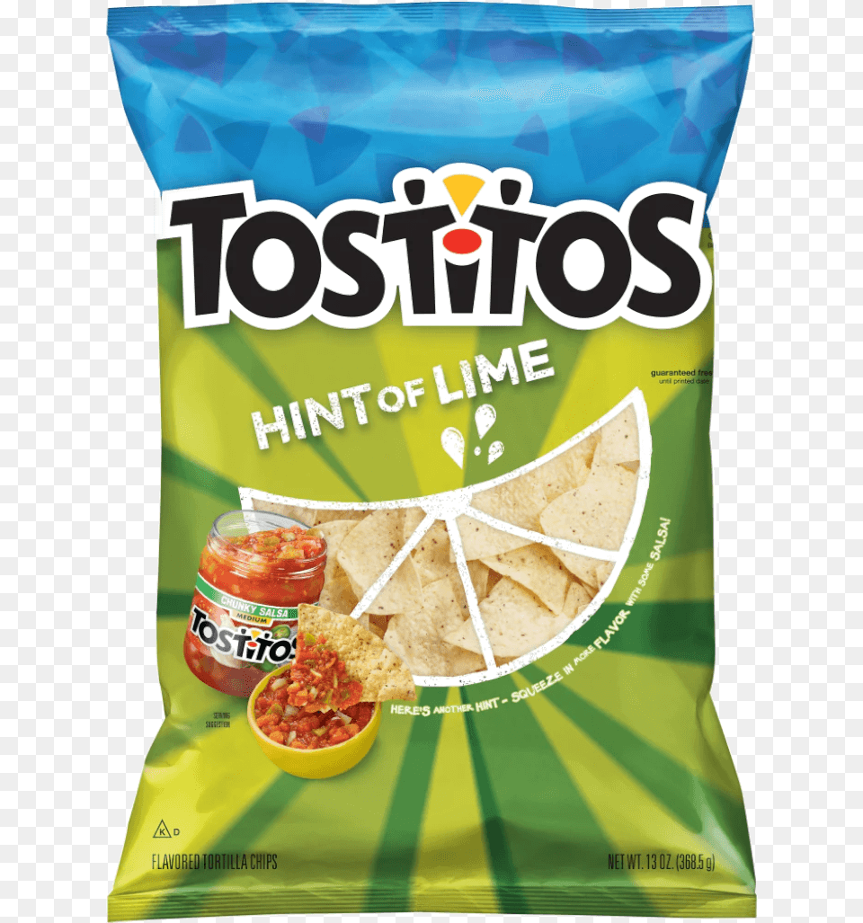 Tostitos Hint Of Lime Tortilla Chip 10oz Tortilla Chips Gluten, Food, Snack, Bread, Ketchup Png Image
