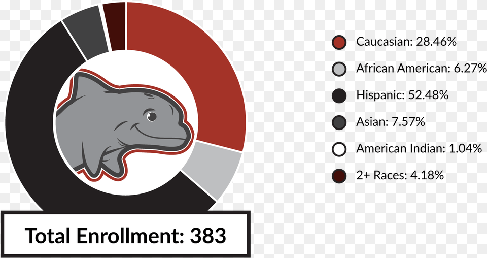 Total Enrollment 383 Caucasian Hispanic, Electrical Device, Switch, Animal Free Png