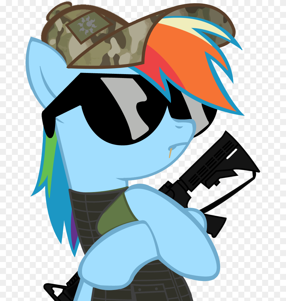 Totallynotabronyfim Body Armor Clothes Gun Hat Rainbow Dash With Gun, Book, Comics, Publication, Art Png