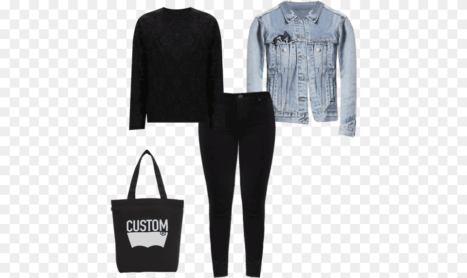 Tote Bag, Jeans, Sleeve, Clothing, Pants Free Png