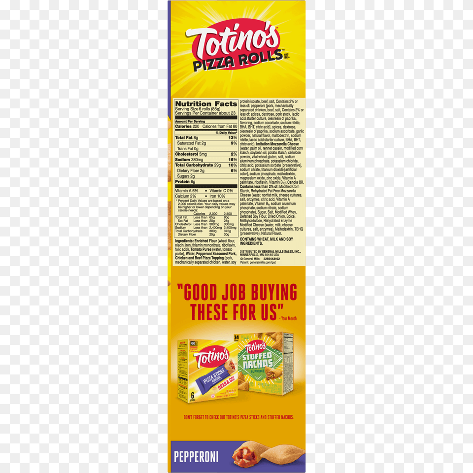 Totinos Pepperoni Pizza Rolls Oz Box Rolls, Advertisement, Poster Png Image