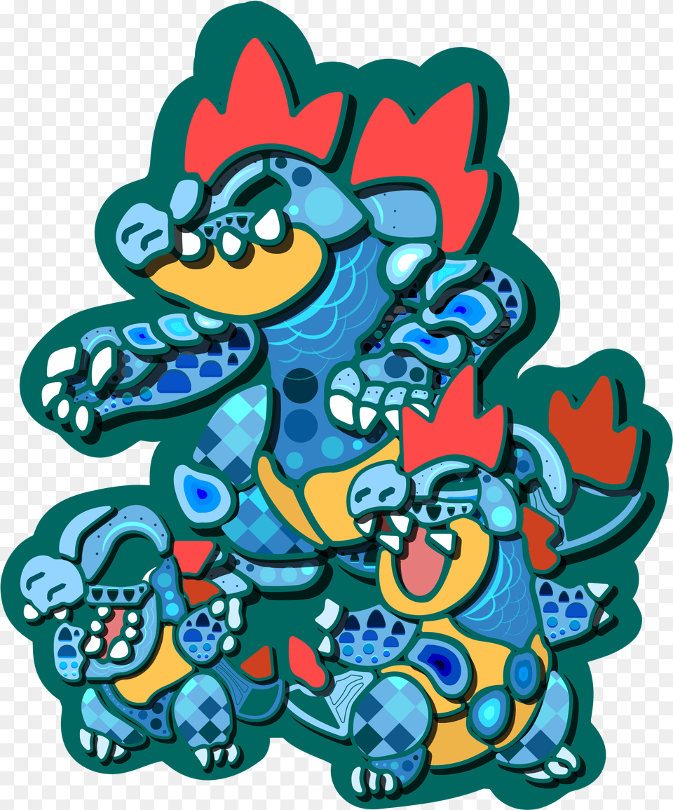 Totodile Family Sticker Izel Studios Cartoon, Art, Pattern Png Image