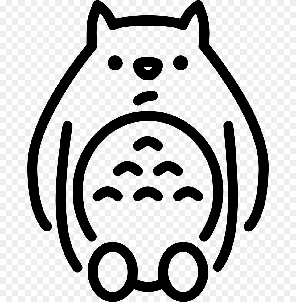 Totoro Icon Download, Stencil, Face, Head, Person Png Image