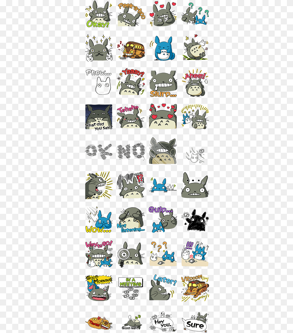 Totoro Line Sticker, Book, Comics, Publication, Text Png Image