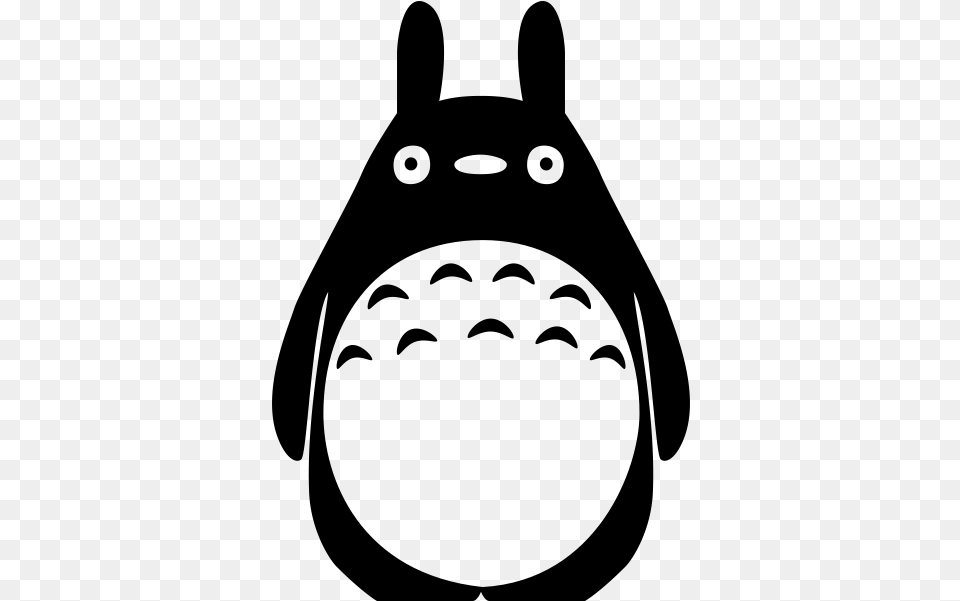 Totoro Rubber Stamp Totoro Black And White, Gray Png Image