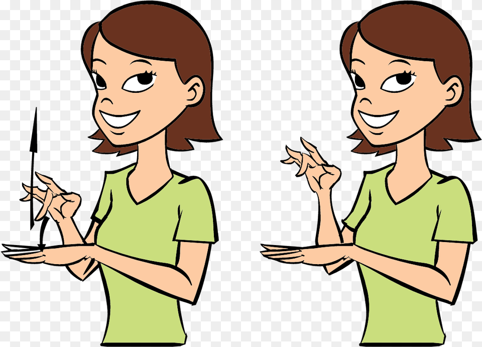 Touch Asl Sign For Red, Adult, Female, Person, Woman Free Png Download