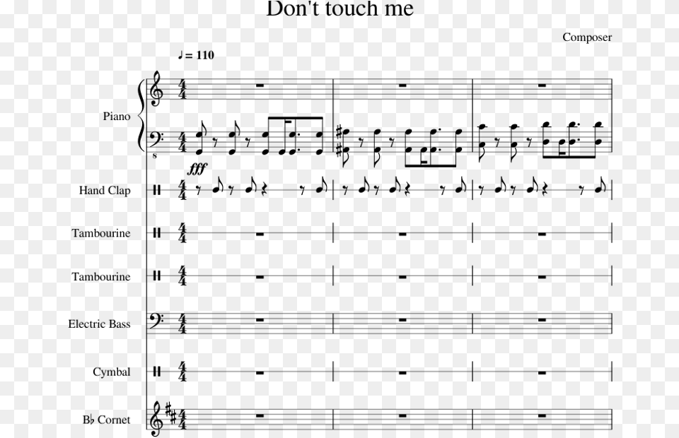 Touch Me Ailee Sheet Music For Piano Percussion Document, Gray Png