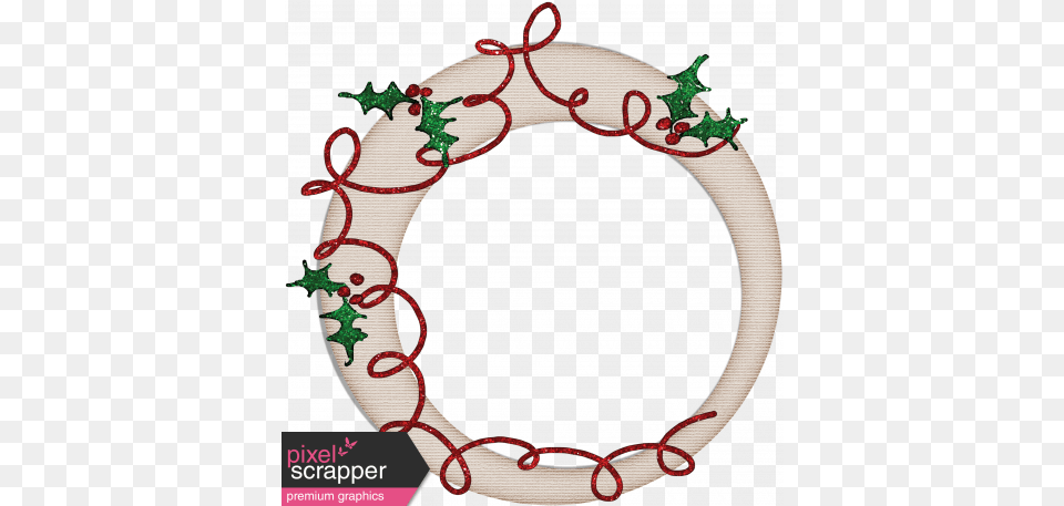 Touch Of Sparkle Christmas Frame Holly Graphic By Brooke Christmas Circle Frames, Pattern, Wreath, Birthday Cake, Cake Free Png Download