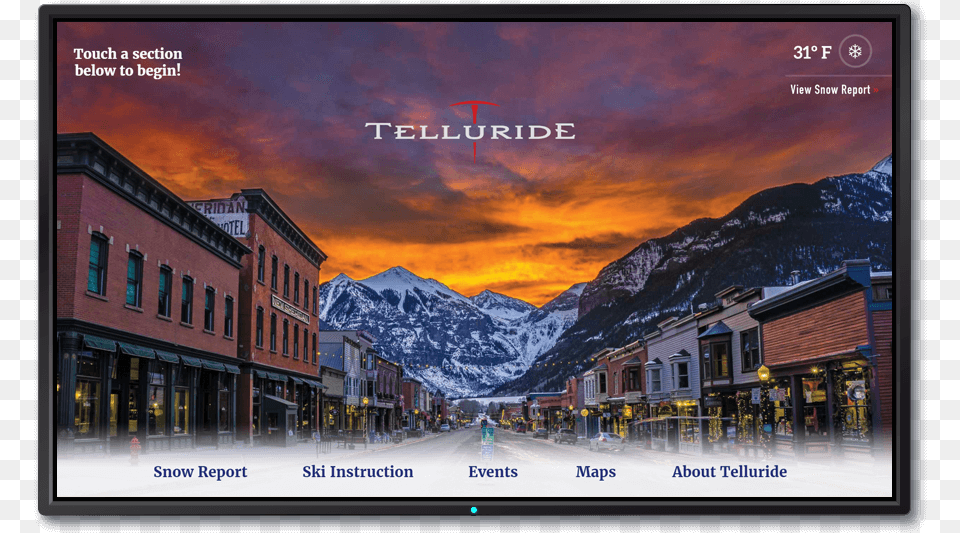Touch Screen Wall Displays Telluride Main Street, Neighborhood, Urban, City, Outdoors Free Png
