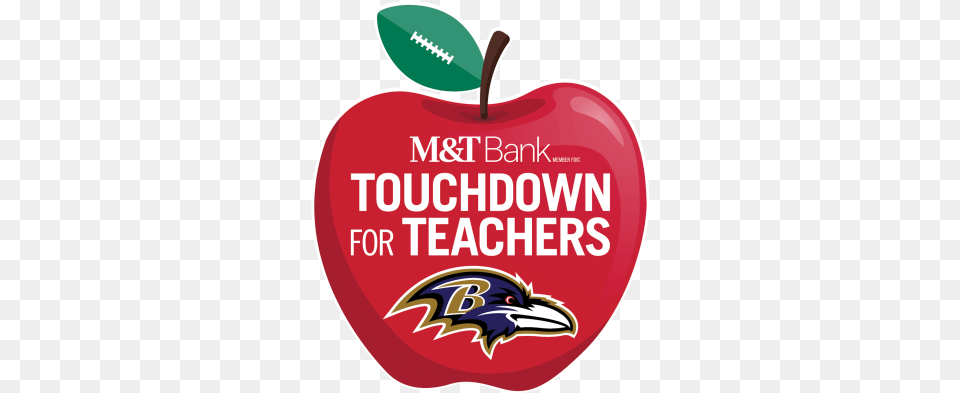 Touchdownforteacherslogo Baltimore Ravens, Apple, Food, Fruit, Plant Free Png Download