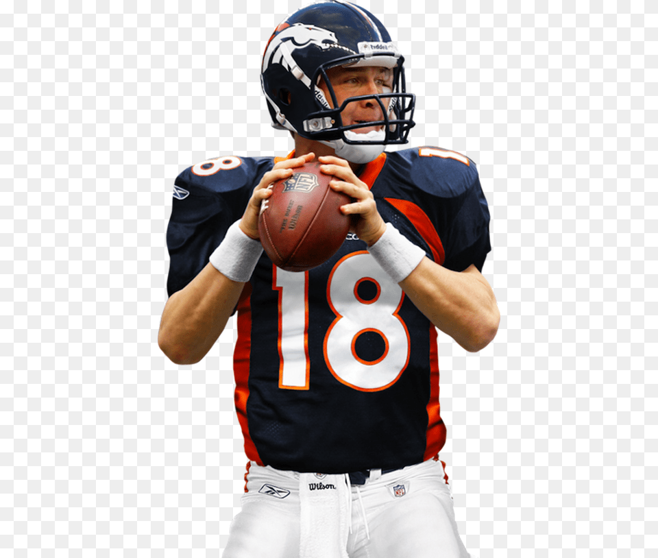 Touchdowns In A Single Season Sure To Gain Another Peyton Manning No Background, Helmet, Playing American Football, Person, People Png