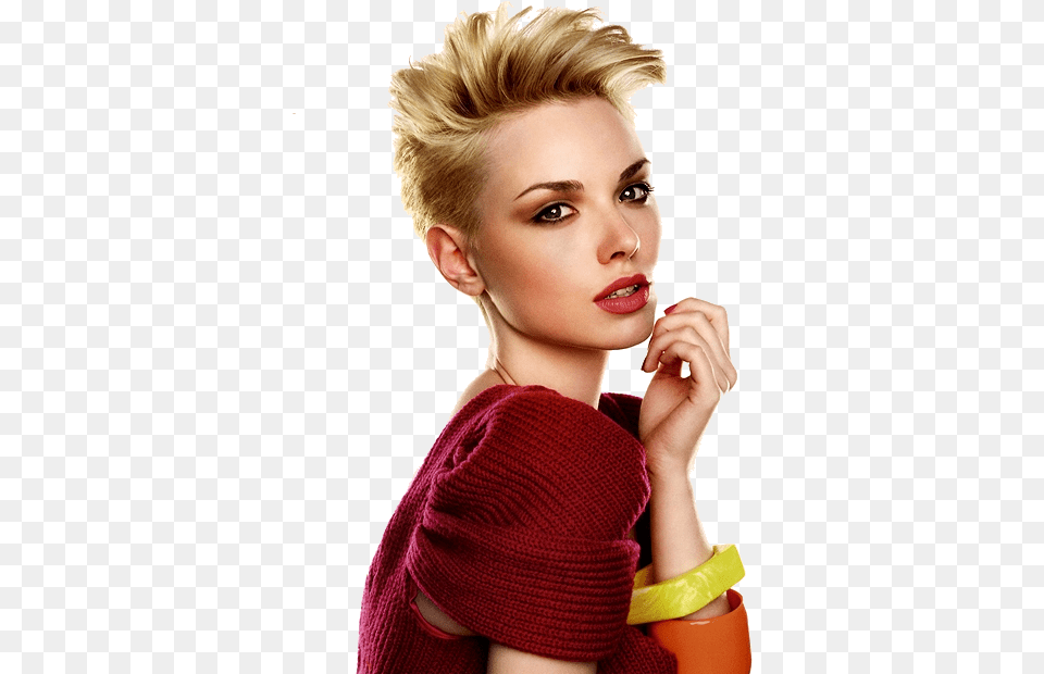 Touching Hearts Tube Women Funky Short Shave Haircut Male, Adult, Blonde, Female, Hair Png Image