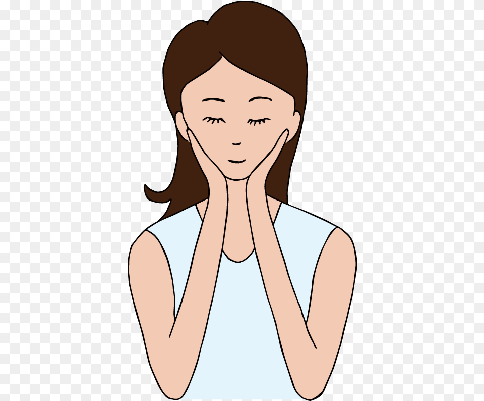 Touching Nose Hands Touching Face Cartoon, Adult, Female, Person, Woman Free Transparent Png