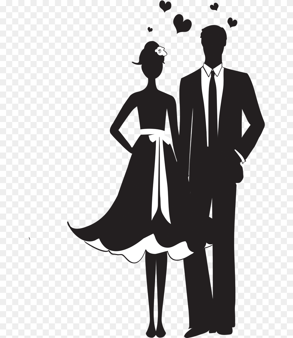 Touching Talking Holding Hands Gazing Into One Another Wedding, Formal Wear, Suit, Clothing, Stencil Free Png Download