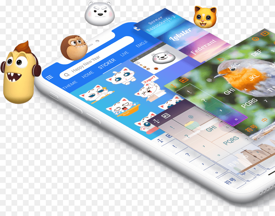 Touchpal Keyboard U2013 Smartest Emoji With Smileys And Smart Device, Electronics, Mobile Phone, Phone, Animal Free Png Download
