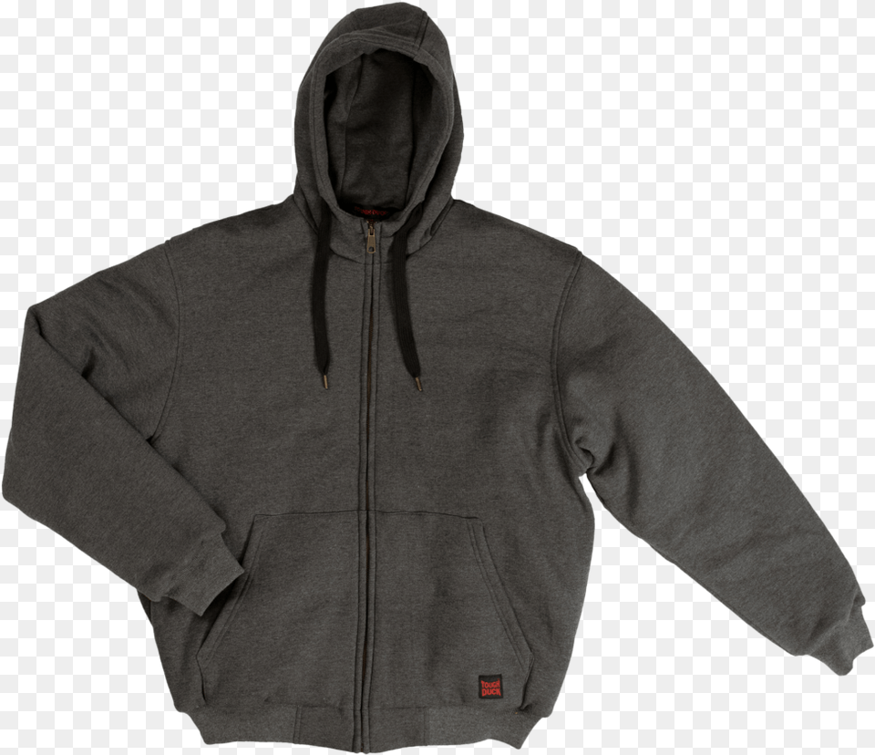 Tough Duck Mens Insulated Hoodie Charcoal Front View Hoodie, Clothing, Fleece, Hood, Knitwear Free Png