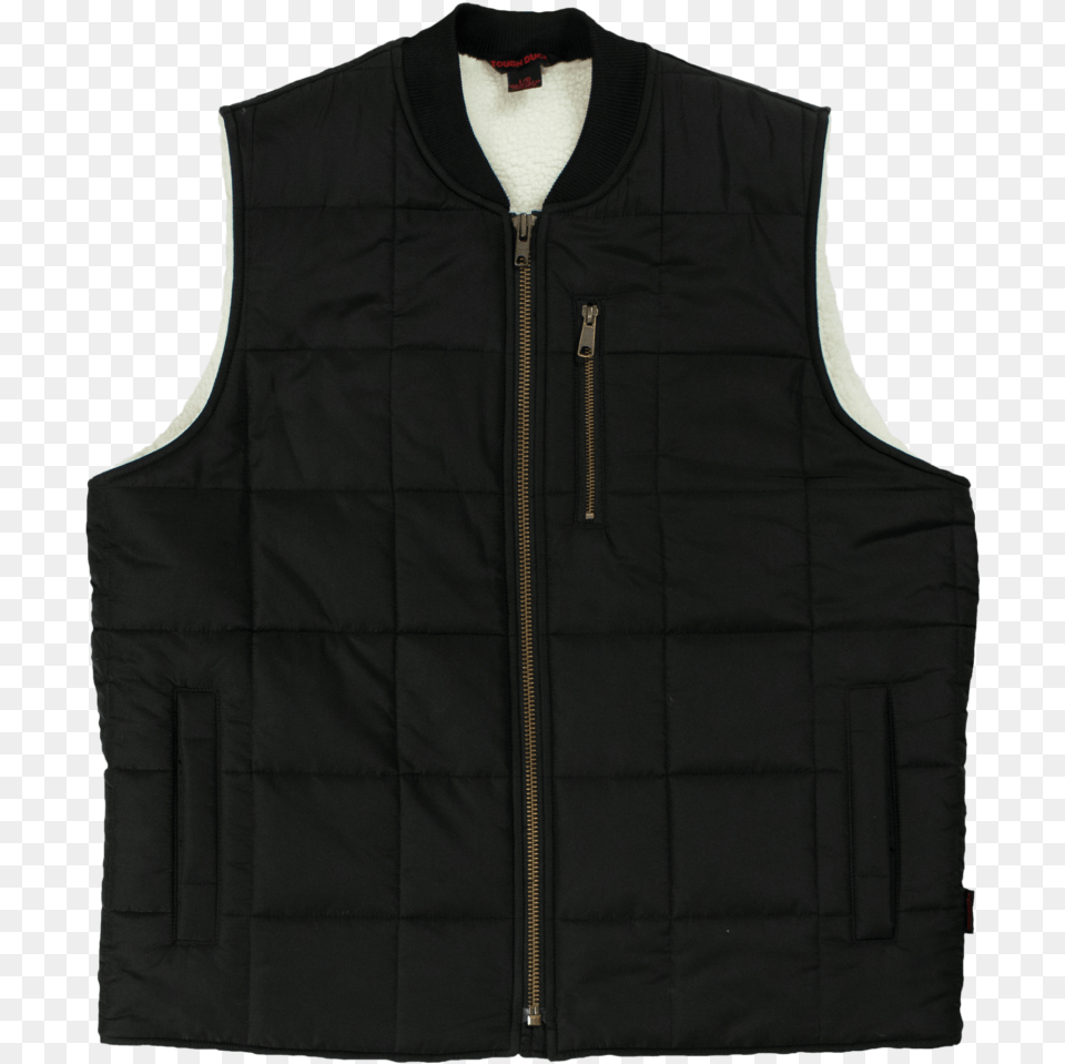 Tough Duck Mens Sherpa Lined Box Quilt Vest Black Front Sweater Vest, Clothing, Lifejacket Free Png Download
