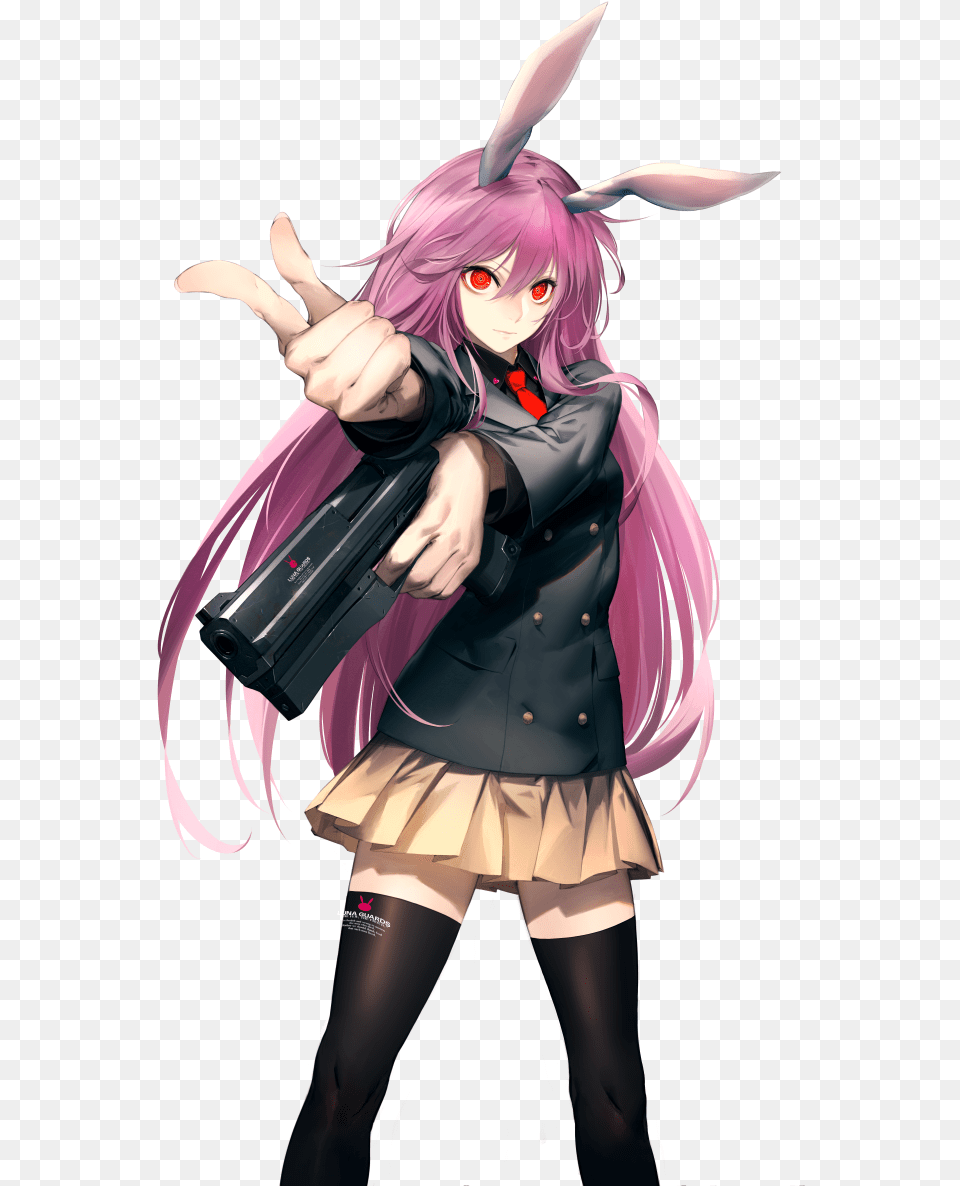 Touhou Reisen Udongein Inaba With Gun, Book, Publication, Comics, Adult Free Png Download