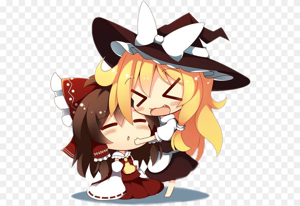 Touhouproject Reimu Marisa Reimu And Marisa Chibi, Book, Comics, Publication, Baby Free Png